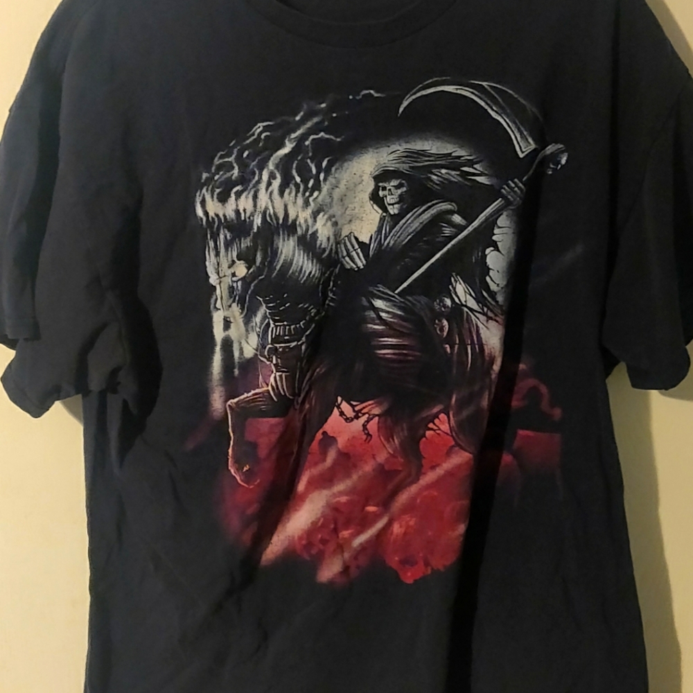 Grim reaper Horseman Black T-shirt
